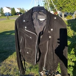 Suede leather jacket